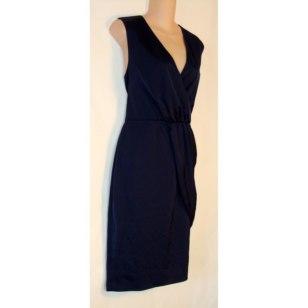 AVA & AIDEN WOMENS NAVY BLUE SARONG / WRAP DRESS SIZE 10  A121 - Picture 2 of 7